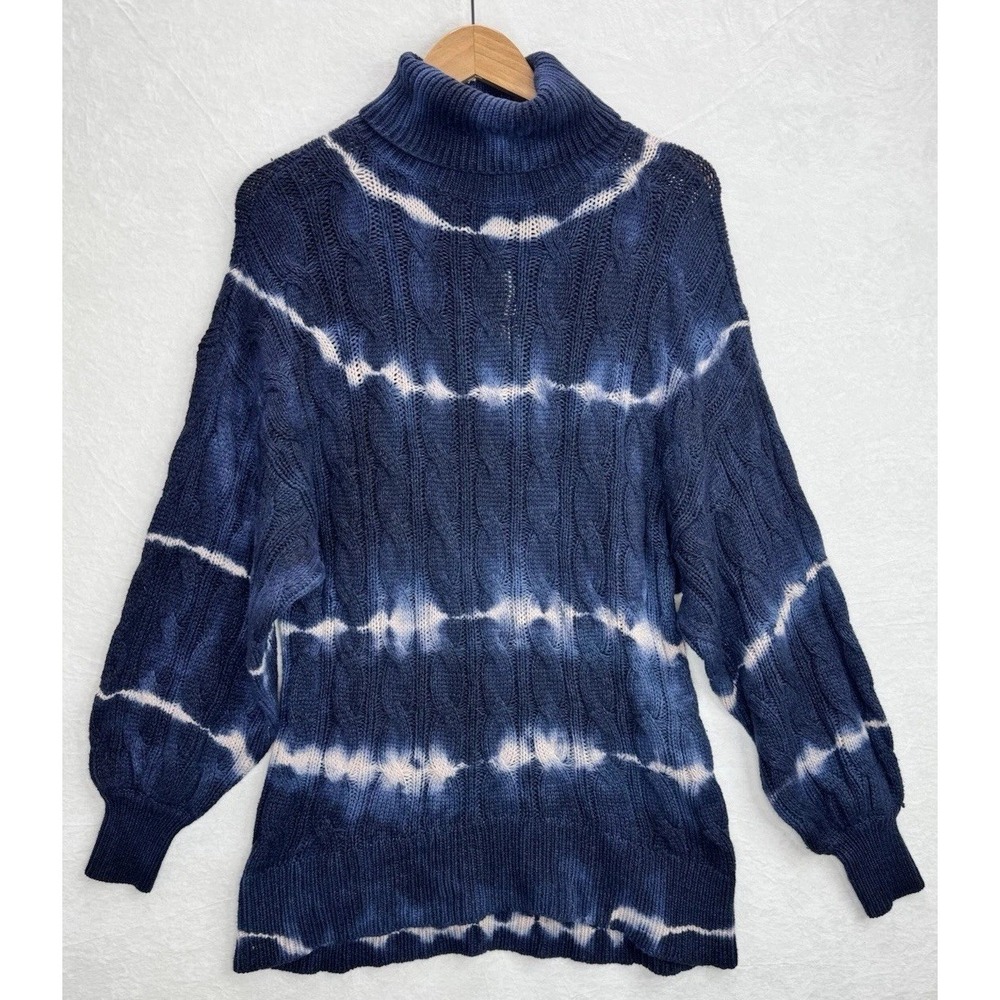 American Eagle Women's Blue Tie Dye Turtleneck Sweater‎ Size Medium NWT